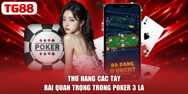 Thứ hạng các tay bài quan trọng trong Poker 3 lá